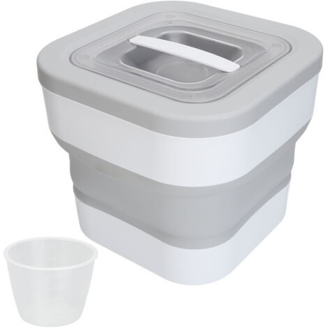 Seau à riz pliable de 27,6 lb avec couvercle étanche et tasse à mesurer pour stockage alimentaire