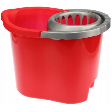 Seau à serpillière avec essoreuse rouge 13 l