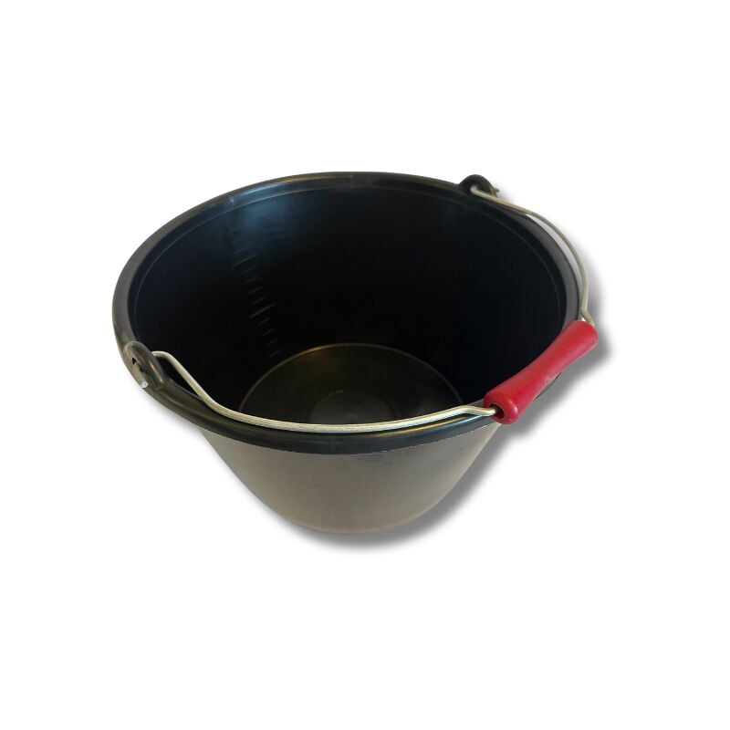Seau à Veau en Plastique Noir Capacité de 15 Litres Anse Robuste en Métal Zinguée pour Durabilité Idéal pour Alimentation et Hydratation du Bétail