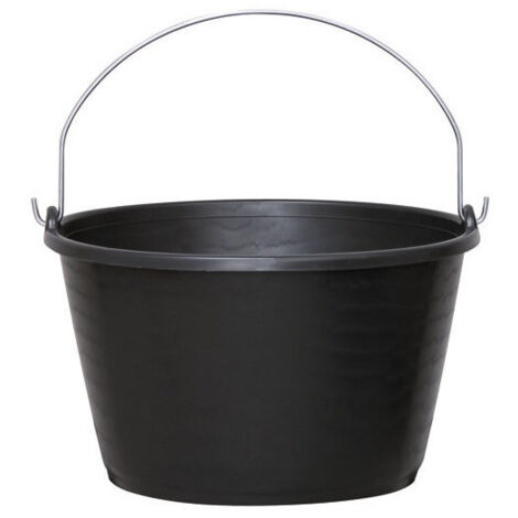 Seau à Veau Plastique  Fesquet - Haut De Gamme 16 L Noir Avec Anse Sans Poignée