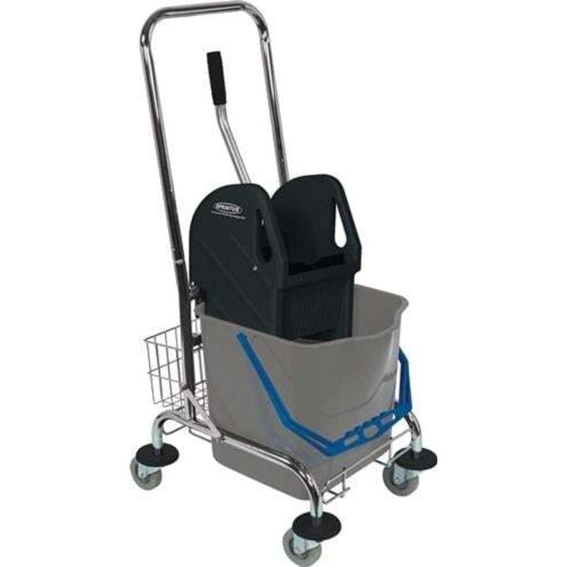 Chariot de nettoyage Sprintus Seau 1 x 27 l, presse, panier de rangement - 301035