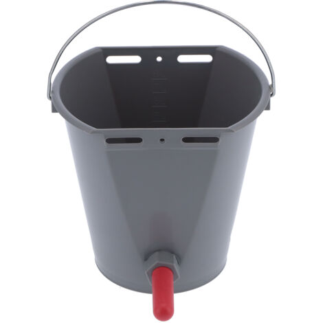 Seau d'alimentation plastique 8L avec tétines anti-reflux pour veaux - Équipement d'élevage