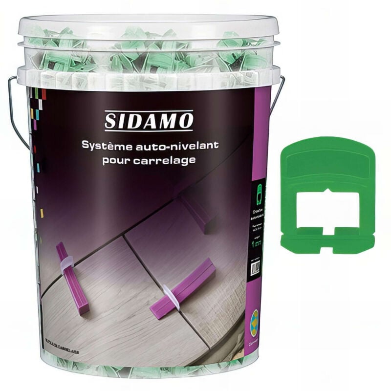 Sidamo - Seau 1000 Croisillons auto-nivelants - 1, 2 ou 3 mm - 1 mm