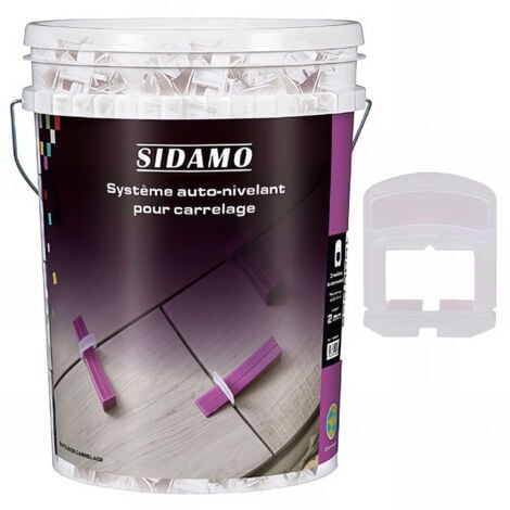 SIDAMO Seau 1000 Croisillons auto-nivelants - 1, 2 ou 3 mm - 2 mm