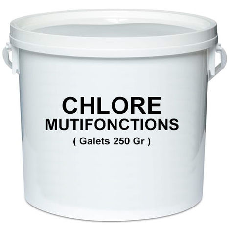 Seau de 5 Kg de chlore multifonctions en galet de 250 gr