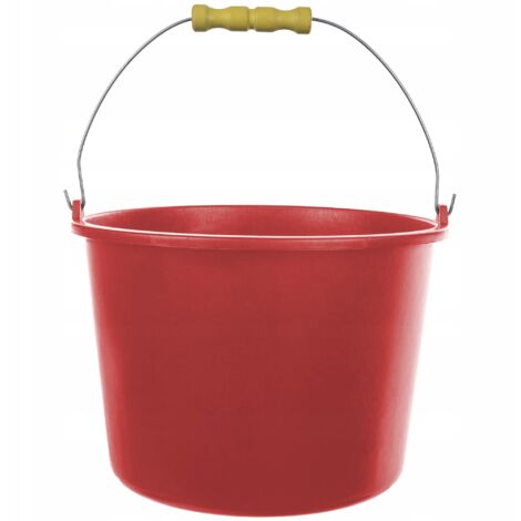 SEAU DE CHANTIER 12L ROUGE SOLIDE ET FLEXIBLE