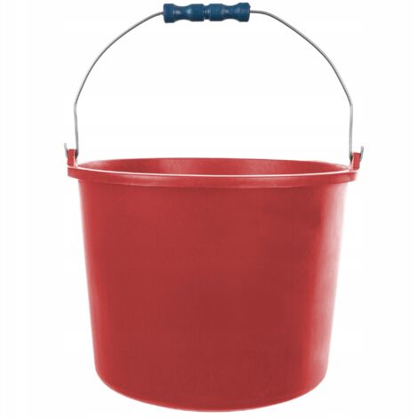 SEAU DE CHANTIER 16L ROUGE SOLIDE ET FLEXIBLE