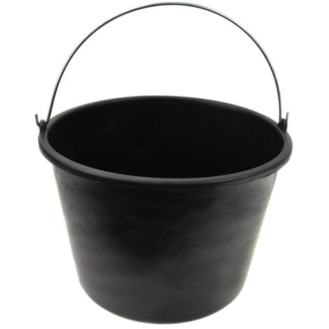 Seau de chantier, noir, plastique, jardinage, 20 L, geko