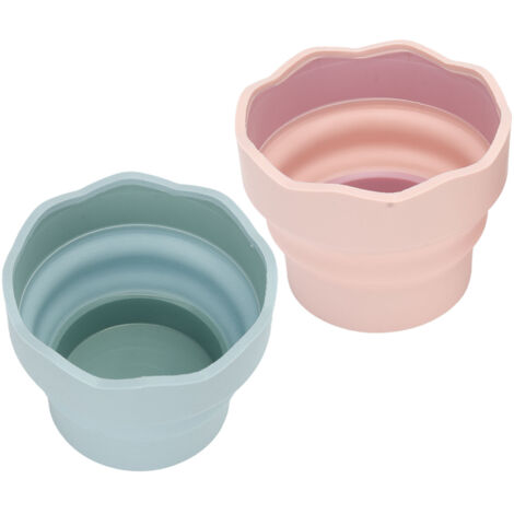 Seau de Nettoyage en Silicone Souple pour Pinceaux - Lot de 2, Parfait pour Peinture Aquarelle, Acrylique et à l'Huile