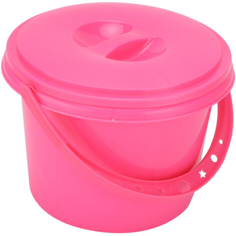 Seau de peinture plastique multifonction avec 2 compartiments et palettes pour mélange de couleurs (YJ004 Rose)
