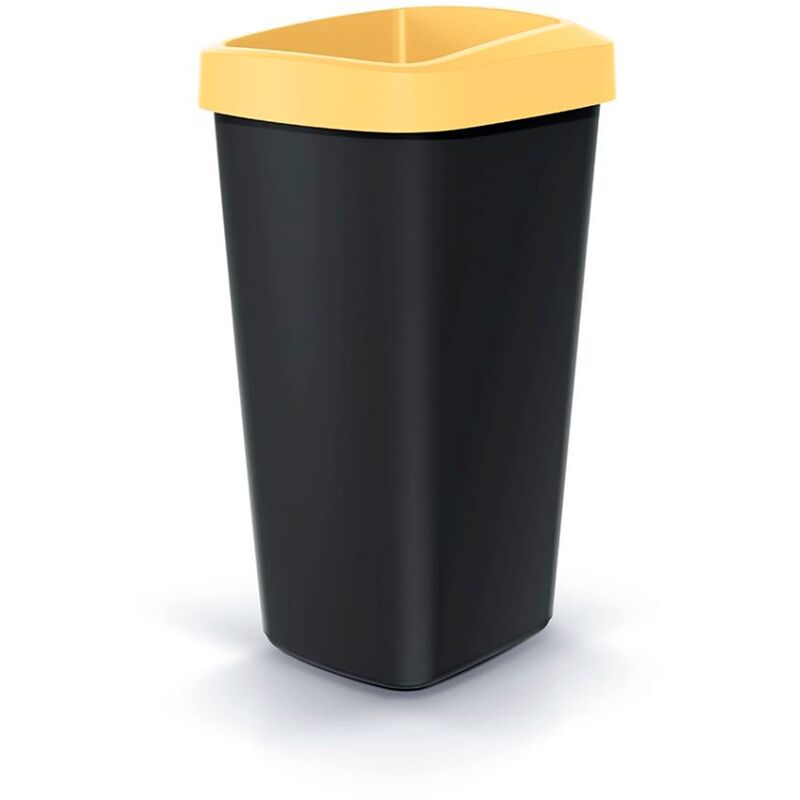 Seau de recyclage 25L KEDEN en plastique avec couvercle ouvert pratique