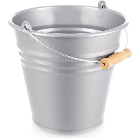 Seau en plastique gris pour le nettoyage ménager, 7 L