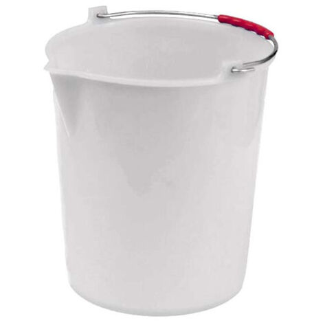Seau en polyéthylène blanc avec bec, capacité 6 L