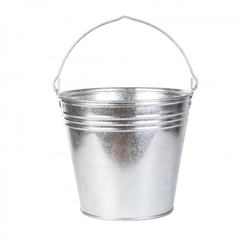 Seau en zinc - L 33,9 x l 33,5 x H 29,8 cm - Argenté - Livraison gratuite