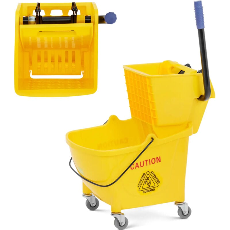 Seau essoreur à roulettes 24 l - Charriot de nettoyage Seau essoreur à roulettes