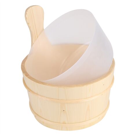 Seau et Louche en Bois Naturel pour Sauna et SPA - Accessoires de Bain