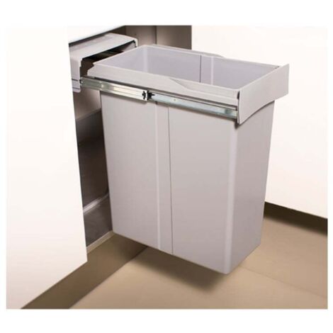 Seau grande capacité 40L gris M30 – Polypropylène – Extraction totale – Plateau de rangement supérieur – Gollinucci