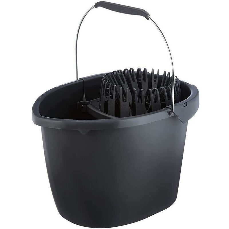 VILEDA 161030 - Seau breveté Wring and Go C32 pour faciliter la vidange, gris, 48x29x39 cm 7 litres