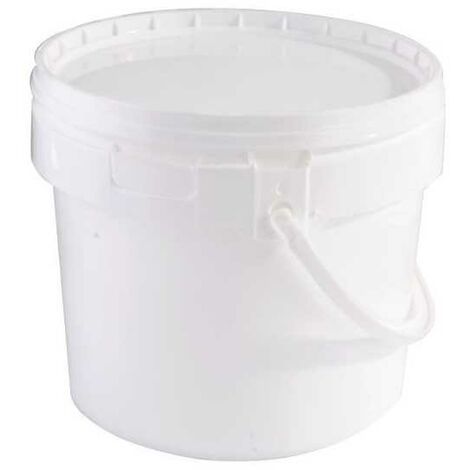 Seau hermétique 14,0 L en polyéthylène haute densité – Couleur blanche – Non alimentaire – Durable pour chantiers humides