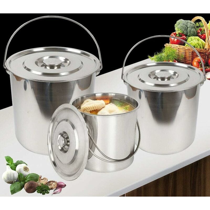 Seau à lait en acier inoxydable avec couvercle 20 l