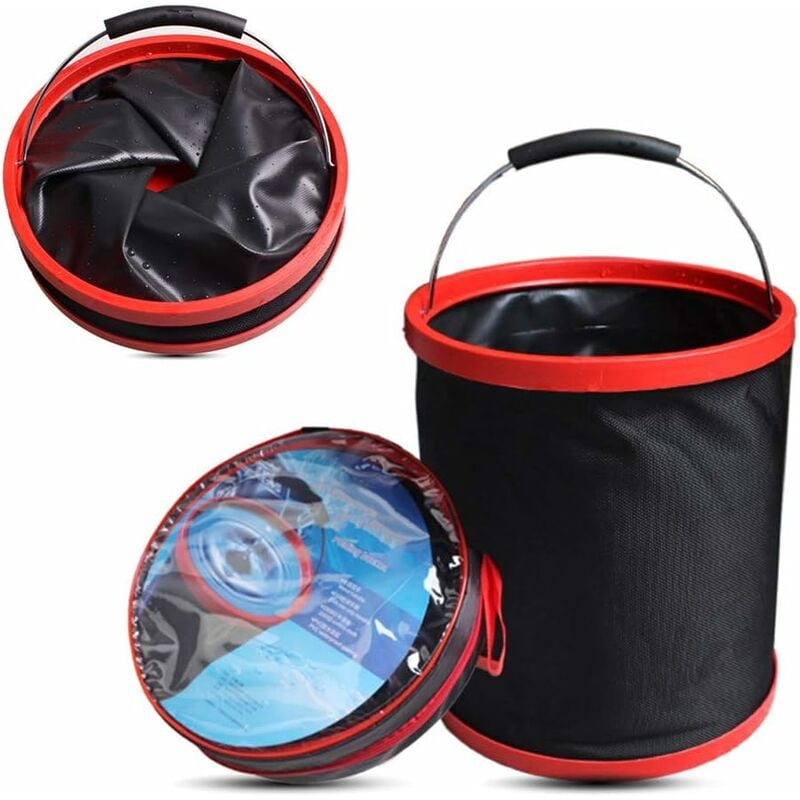 Fei Yu - Seau Lavage de Voiture Pliant Pliant Seau 12 l 3.17gal Camping pêche Robuste avec Sac de Rangement pour intérieur en Plein air
