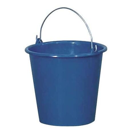 Seau de ménage 5 litres – Polyéthylène basse densité – Anse galvanisée – Dimensions Ø 15/22 x H 23 cm – Couleur bleue – Aluminium Et Plastique