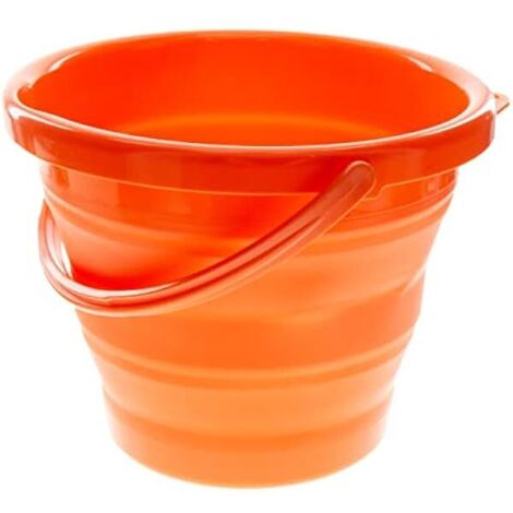 Seau Pliable - 5 L - Hauteur 19,7 cm Déplié / 5 cm Replié - Poignée Rabattable - Pour Randonnée Camping Extérieur