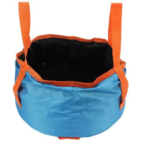 Seau pliable avec poignée, bassine portable et légère, récipient à eau pour le camping, la randonnée et la pêche (bleu)