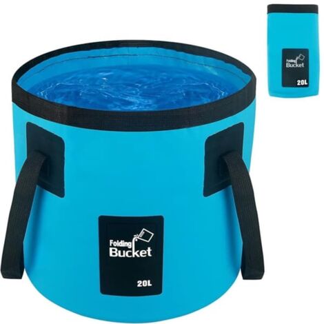 Seau pliable avec poignée, idéal pour le lavage auto, camping, pêche, jardin et rangement d'eau portable.