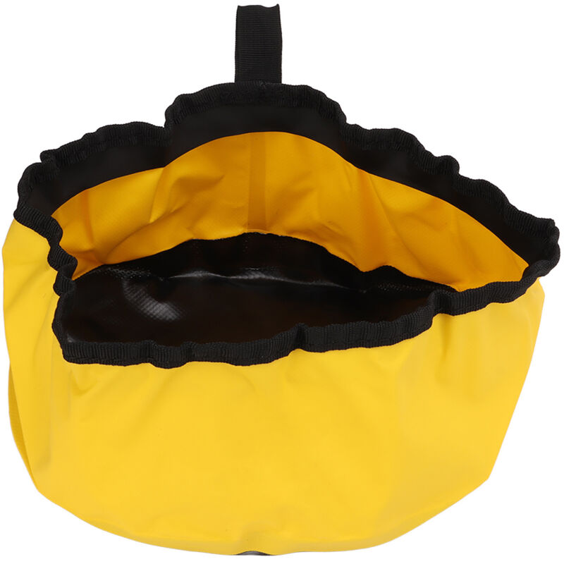 Seau pliable avec poignée, réservoir d'eau léger et compact en PVC épais pour camping, randonnée, pêche - 5L Jaune