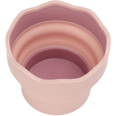 Seau pliable en gel de silice pour nettoyage de pinceaux, portable et réutilisable - Accessoire peinture rose