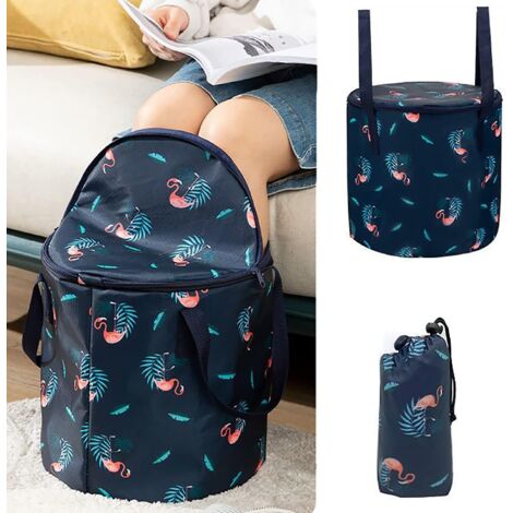 Seau pliable portable étanche de grande capacité (21 L) avec couvercle pour les activités de plein air