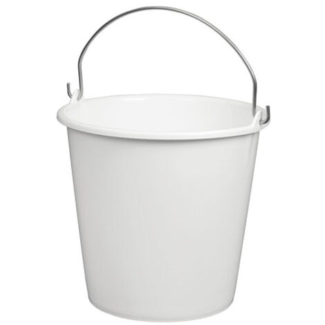 Seau rond 12l anse inox blanc alimentaire - ALUMINIUM ET PLASTIQ