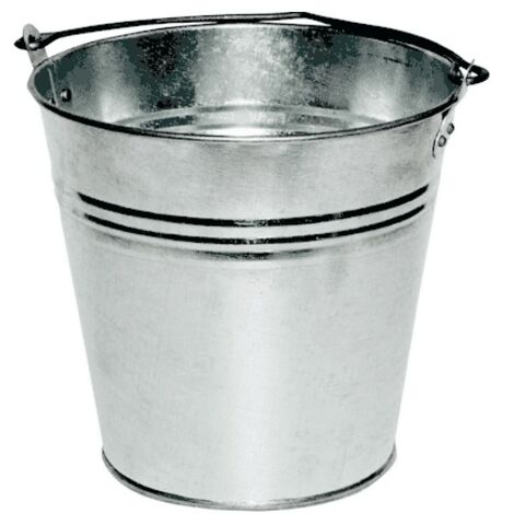Seau Tôle Galvanisee Zinc SORI 12L - Anse Rabattable - epaisseur 1,42 mm - Resistant Corrosion - Chantier Maçonnerie Nettoyage