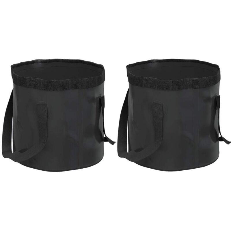 Vidaxl - Seaux pliables 2 pcs noir 20 l pvc