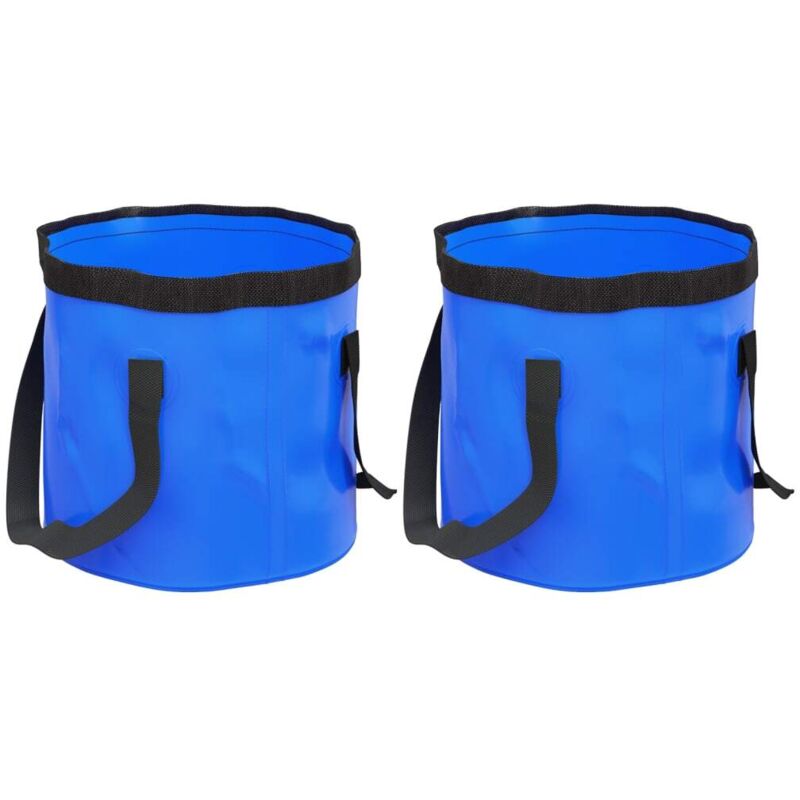 Vidaxl - Seaux pliables 2 pcs bleu 30 l pvc