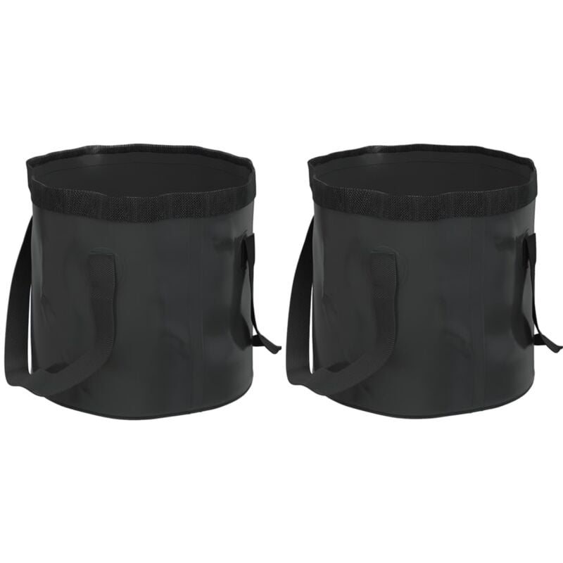 Vidaxl - Seaux pliables 2 pcs noir 30 l pvc