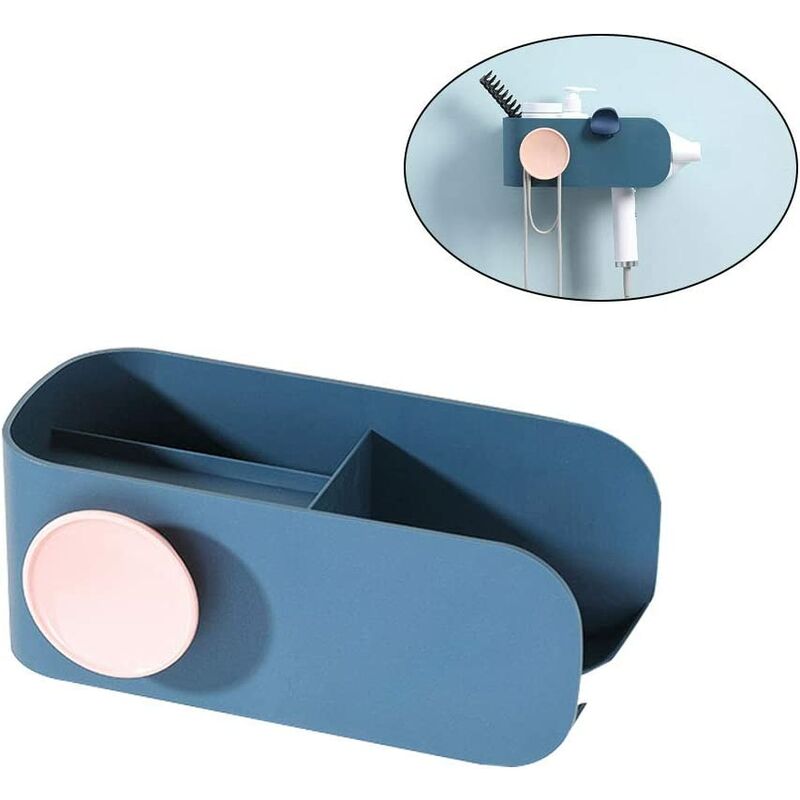 

Secador de pelo de pared, soporte para secador de pelo, almacenamiento para secador de pelo, resistente al agua sin perforaciones, secador de pelo