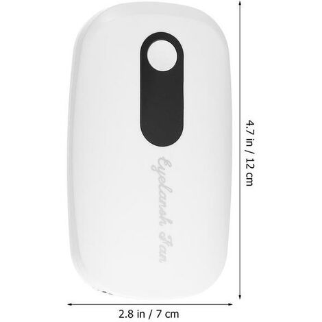 Secador de pestañas postizas sin aspas recargable por USB para salón de belleza, miniventilador de mano para extensión de pestañas,Blanco