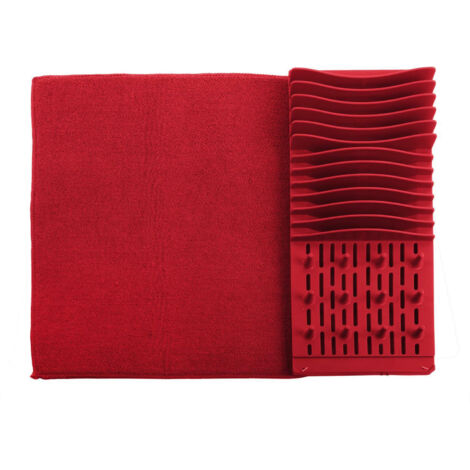 Secador de platos plegable enrollable Airy rojo