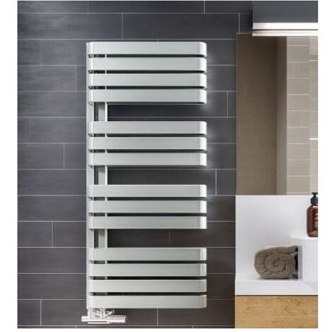 Secador de toallas eléctrico blanco - ACELEO - 800 vatios - 111 x 60