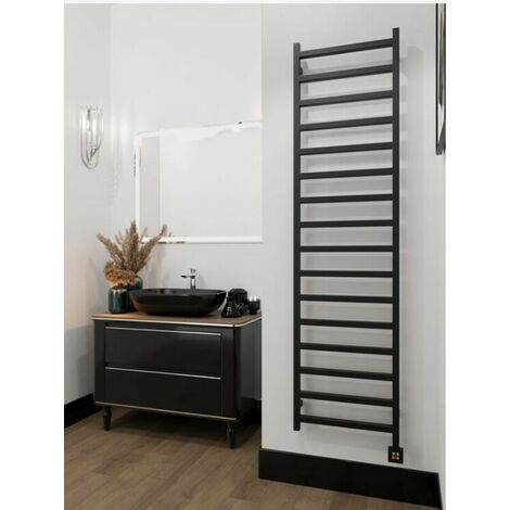 Secador de toallas eléctrico negro - REGIS- 400 watt - 96 x 50
