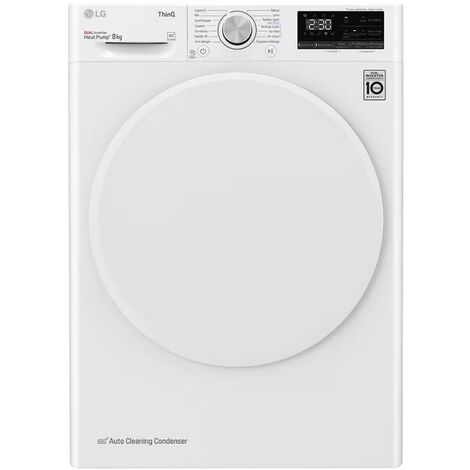 secadora bomba de calor con condensador 60cm 8kg blanco - RH8V59WH - lg -