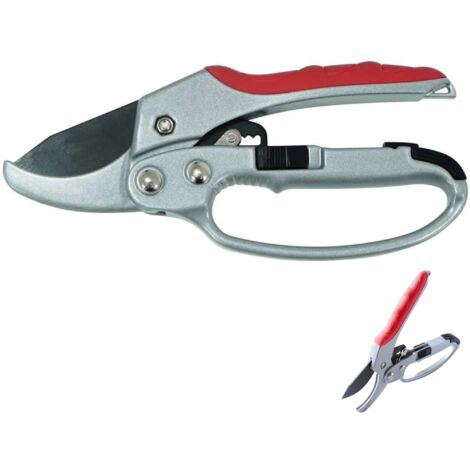Sécateur à cliquet de 20 mm,  Sécateur de Jardin, Cisaille Coupe Branches à Cliquet, Lame en acier au carbone