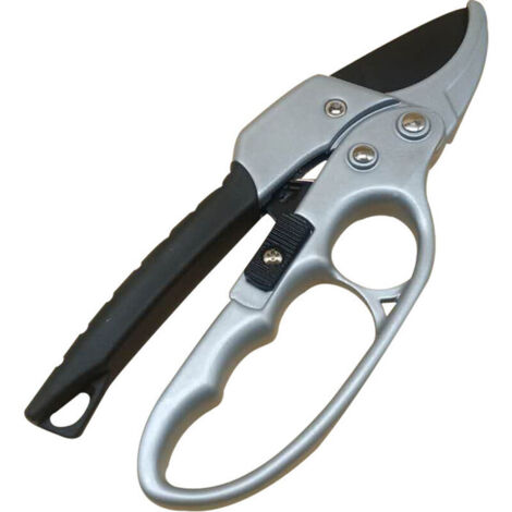 Sécateur à Crémaillère 20 CM - Lame en Titanium - Corps en Aluminium