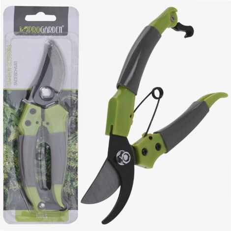 Sécateur à main 185mm – Lame en acier A3 pour coupe nette – Manche ergonomique vert/noir – Léger 100g pour jardinage précis