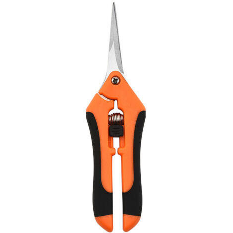 Sécateur à main de 16,5 cm (6,5 pouces) avec lames droites en acier inoxydable, orange, lot de 1-AquaForge