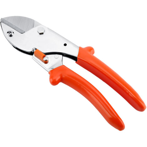 Sécateur à main de jardinage avec lames en acier SK-5 pour coupe précise, taille des branches professionnelle, longueur totale 20cm, poids 236g, verrou de sécurité intégré.