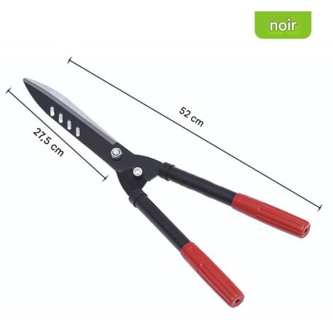 Sécateur à manche long de 52 cm, cisaille de jardin affûtée, cisaille à haies durable, idéale pour le jardinage, la taille des arbres fruitiers et l'aménagement paysager - Noir