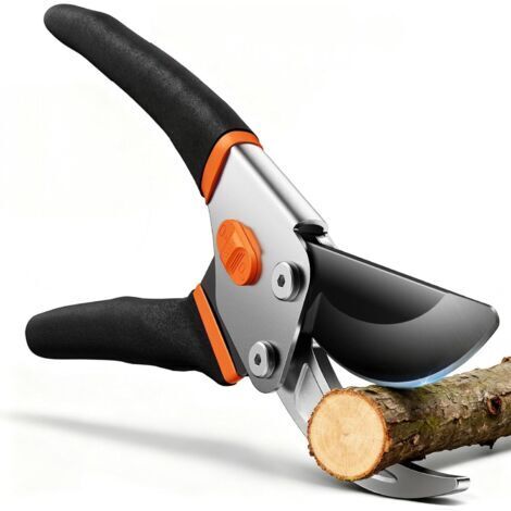 Sécateur de Jardin Bypass 21,5 cm – avec Lame SK5 & Ressort Scellé pour Mains Fragiles, Secateur et Ciseaux de Jardinage pour Rosiers, Arbres Fruitiers et Branches, Cadeau, Cisailles à gazon